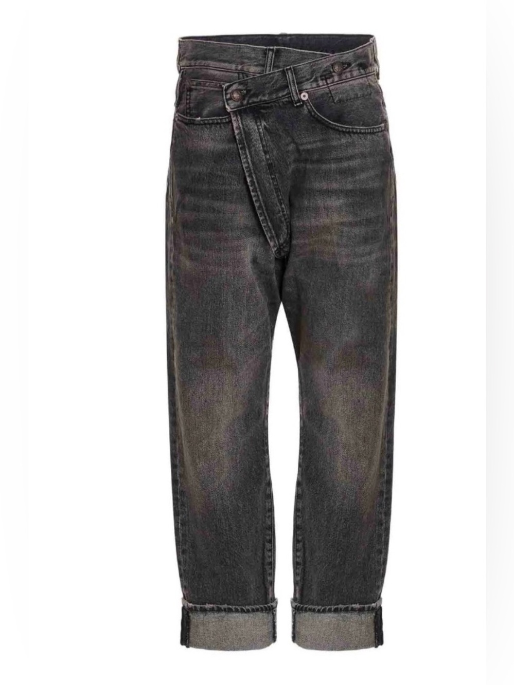 R13 Women's Washed Black Straight Jeans